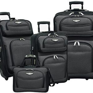 Travel Select Amsterdam Expandable Rolling Upright Luggage, Gray, 4-Piece Set