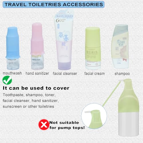 Travel Bottle Covers,10 Pack Silicone Travel Size Container Sleeves,Stretching Travel Accessories for Shampoo Lotion Conditioner Wash Body Bottles - Image 2