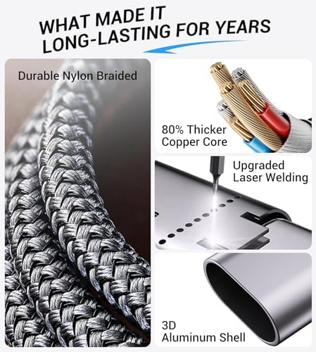 Temdan for Apple Watch Charger,3 in 2 USB C Cable for iPhone 16 Charger/Type C/Lightning Multi Charging Cable Travel Essentials PS/2 Cables Compatible with iWatch Ultra/SE/10-1&iPhone 16-12-4FT - Image 7