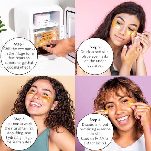 grace & stella Under Eye Mask - Gifts for Women - Travel Essentials - Reduce Dark Circles, Puffy Eyes, Undereye Bags, Wrinkles - Gel Under Eye Patches for Bridesmaid - Vegan Self Care (24 Pairs, Gold) - Image 6