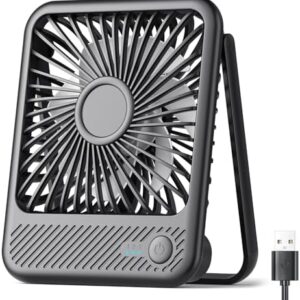 Koonie USB Desk Fan, Strong Wind Ultra Quiet Small Personal Fan with 180° Tilt Folding and 3 Speeds Adjustable, USB-C Corded Powered Mini USB Fan for Office Desktop Bedroom, 5in