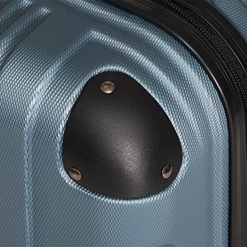 Kenneth Cole REACTION Out of Bounds Lightweight Hardshell 4-Wheel Spinner Luggage, Granite Blue, 28-Inch Checked - Image 10