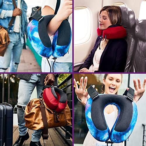 Cabeau Airplane Pillow for Long Flights – Evolution S3 – Best Travel Accessory with Seat Straps to Secure Your Head and Neck and Provides 360° Support (Jet Black) - Image 7