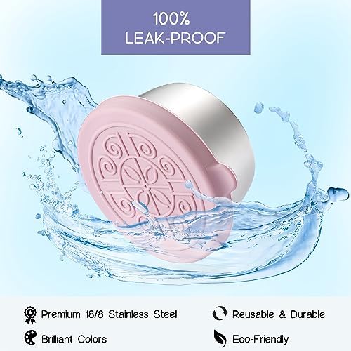 [6 Pack] Salad Dressing To Go Containers, 1.6 oz Small Stainless Steel Sauce Cups With Leakproof Silicone Lids, For Lunch Boxes, Picnics and Travel - Image 4