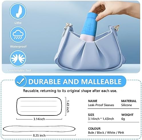 16 Pack Silicone Bottle Cover,Travel Essential for Women Men,Cruise Ship Essentials 2025,Beach Vacation Essentials,Travel Size Toiletries,Airplane Travels Accessories Elastic Sleeves for Leak Proofing - Image 5