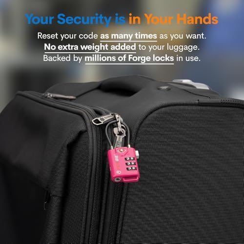 TSA Approved Cable Luggage Locks, Re-settable Combination with Alloy Body - Image 6