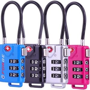 TSA Approved Cable Luggage Locks, Re-settable Combination with Alloy Body